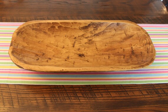 Wooden Bread Bowl - Dough Bowl - Hand Carved Wooden Bowl - 22" x 10" - Rustic - Mountain Pine - Stained and Waxed - #4 - FREE SHIPPING
