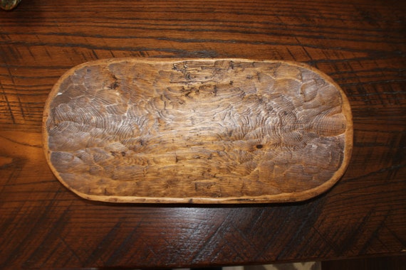 Wooden Bread Bowl - Dough Bowl - Hand Carved Wooden Bowl - 20.5" x 9.5" - Rustic - Mountain Pine - Stained and Waxed- #20 - FREE SHIPPING