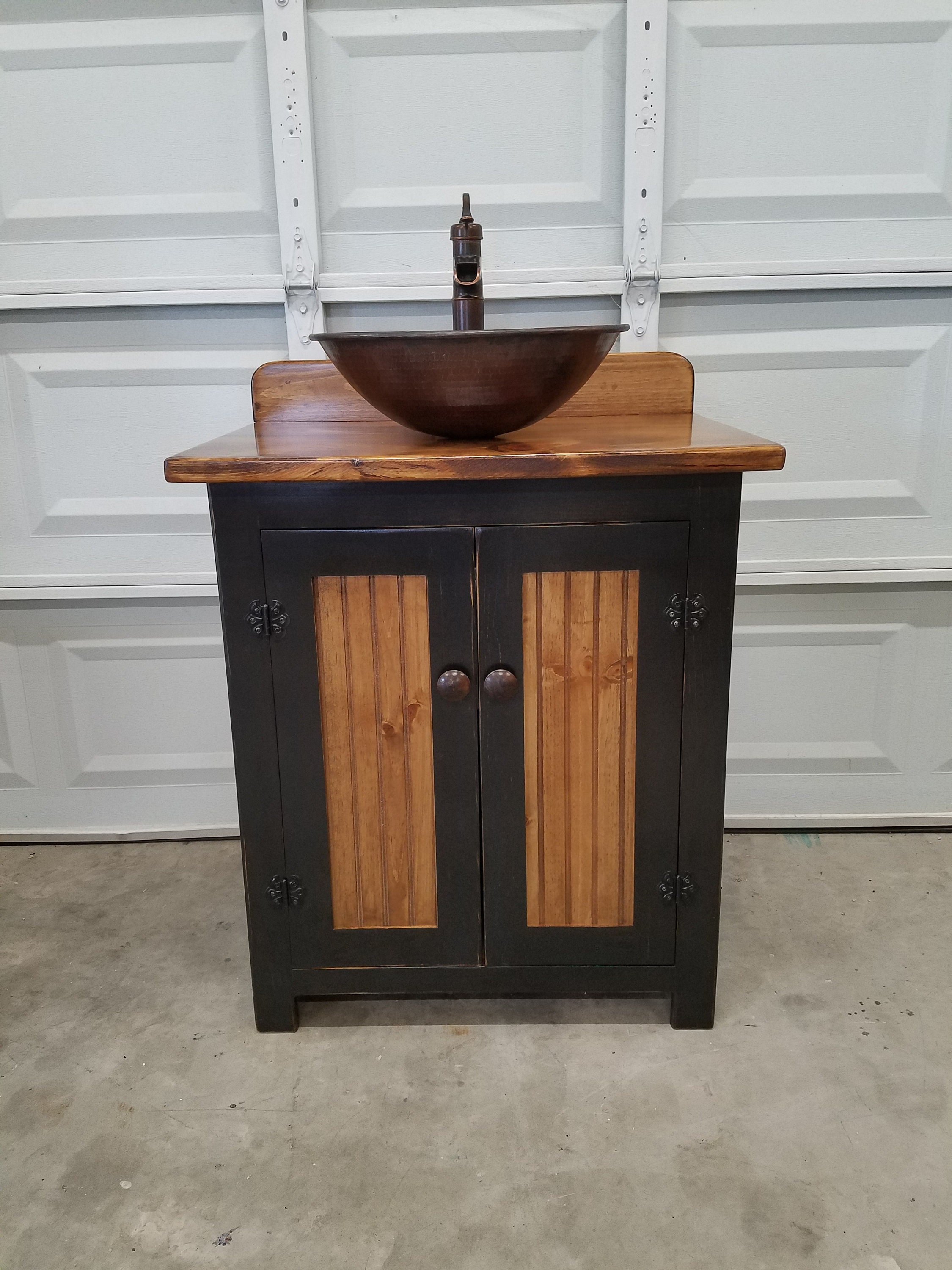 Rustic Bathroom Vanity 30 Farmhouse Vessel Copper Sink