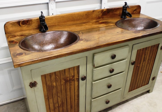 Rustic Farmhouse Vanity 60 Double Bathroom Vanity FH1296 60D