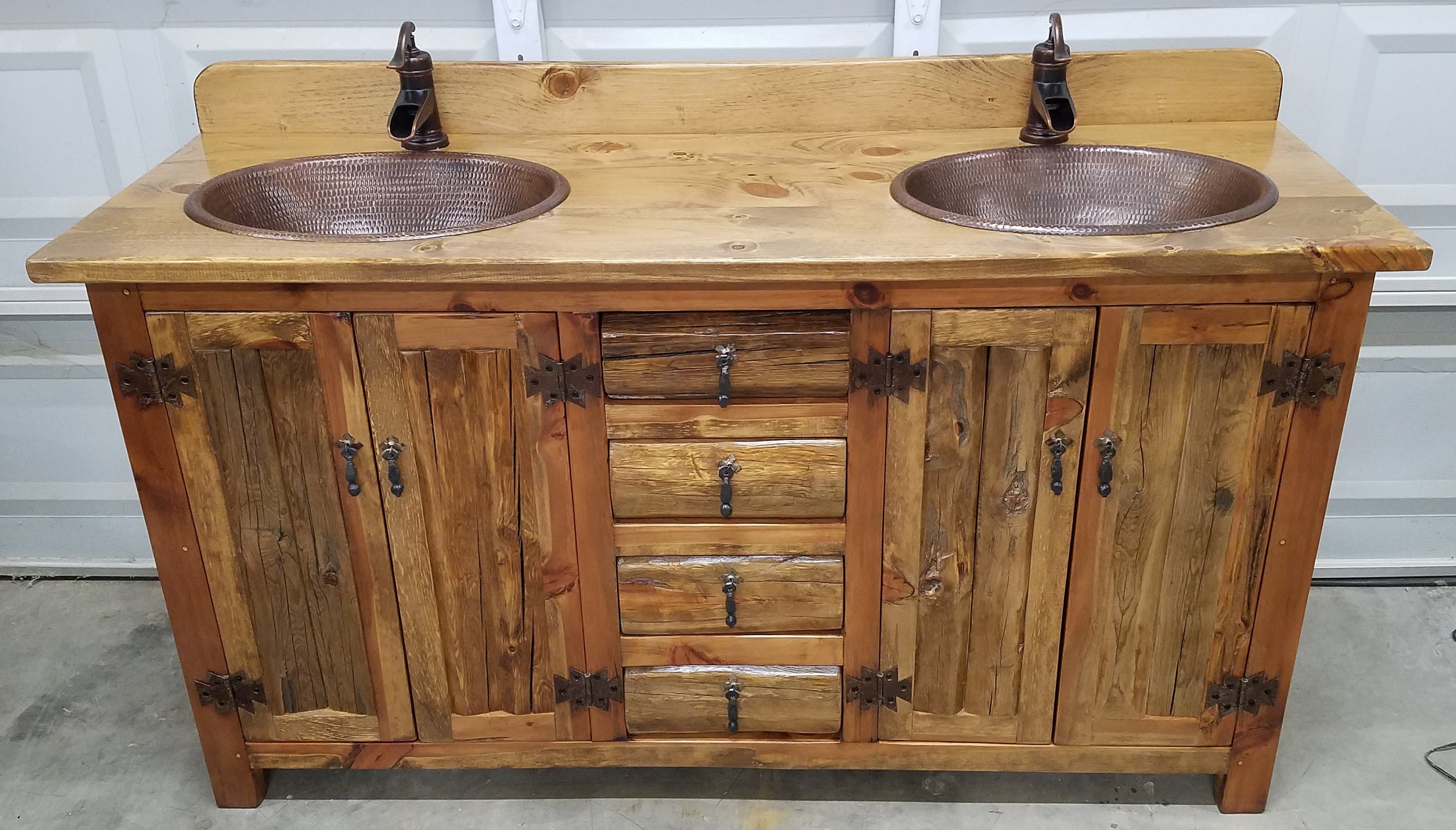 Double Bathroom Vanity 62 Rustic Bathroom Vanity Bathroom Vanity With Sink Log Furniture Bathroom Vanities Double Rustic Vantiy