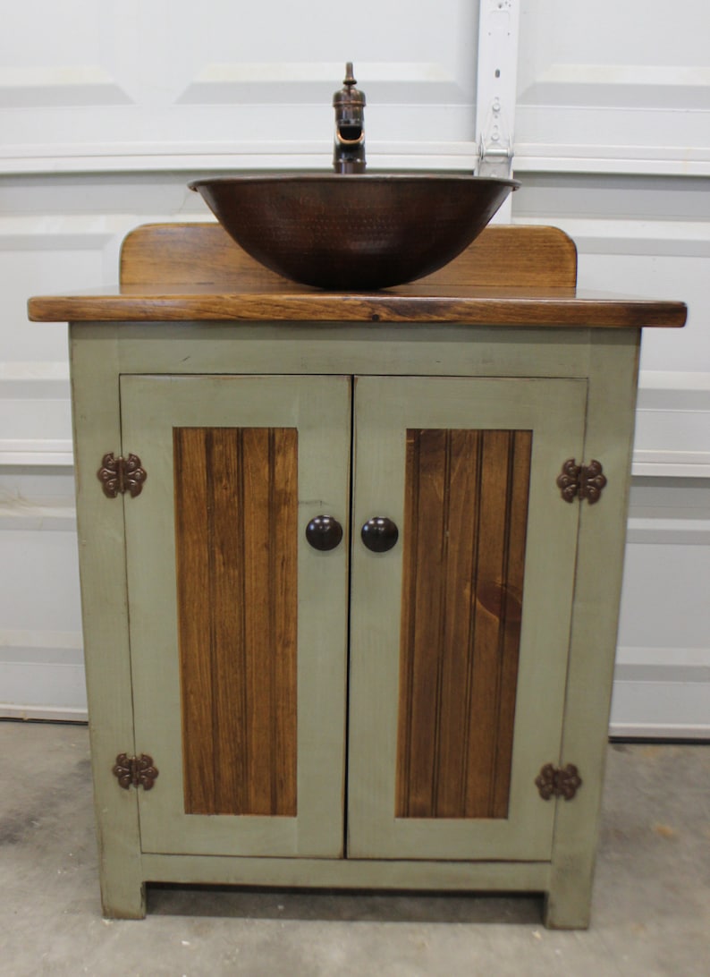 Rustic Farmhouse Vanity 30 Sage Green Bathroom Etsy