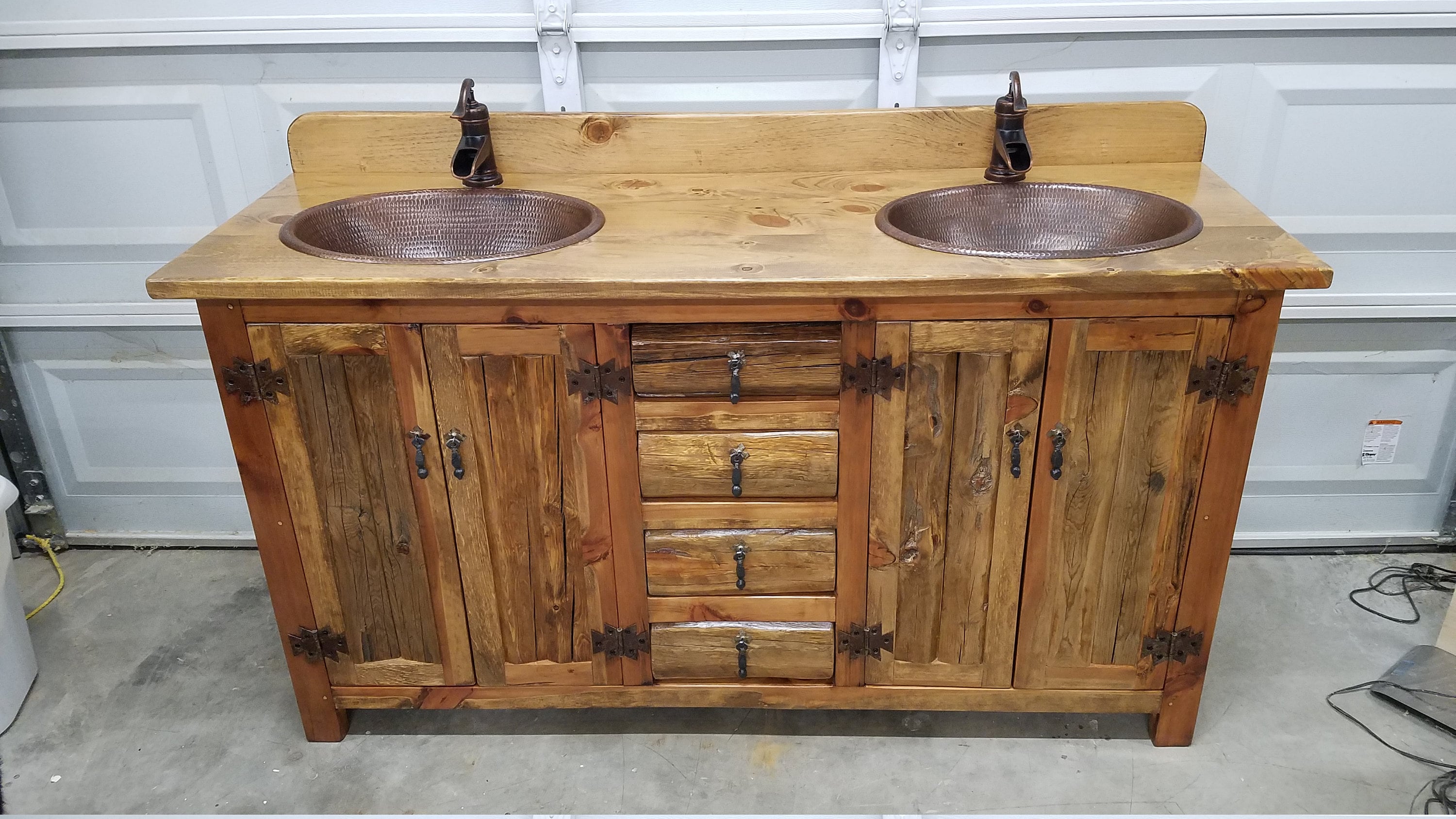 Rustic Double Sink Bathroom Vanity - Eight Hour Studio