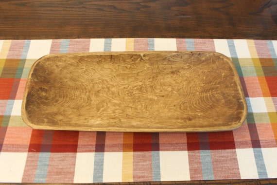 Wooden Bread Bowl - Dough Bowl - Hand Carved Wooden Bowl - 20" x 8.5" - Rustic - Mountain Pine - Stained and Waxed- #55 - FREE SHIPPING