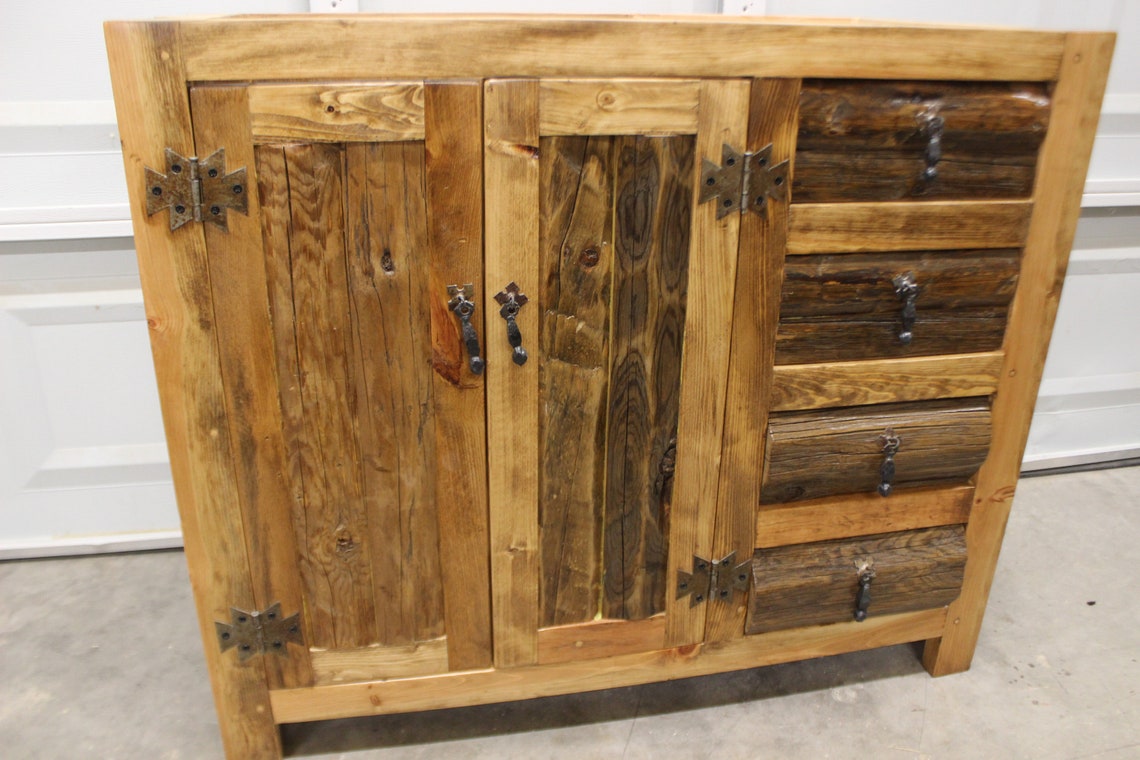 RUSTIC BATHROOM VANITY Without a Top 39 Wide Etsy