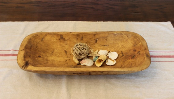 Wooden Bread Bowl - Dough Bowl - Hand Carved Wooden Bowl - 19 x 8 - Rustic - Mountain Pine - Stained and Waxed - #50 - FREE SHIPPING