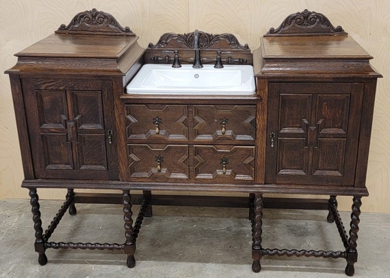 Antique Barley Twist Sideboard Bathroom Vanity