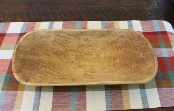 Wooden Bread Bowl - Dough Bowl - Hand Carved Wooden Bowl - 20" x 9" - Rustic - Mountain Pine - Stained and Waxed- #71 - FREE SHIPPING