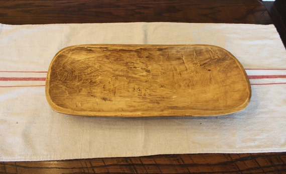 Wooden Bread Bowl - Dough Bowl - Hand Carved Wooden Bowl - 21" x 9" - Rustic - Mountain Pine - Stained and Waxed- #53 - FREE SHIPPING