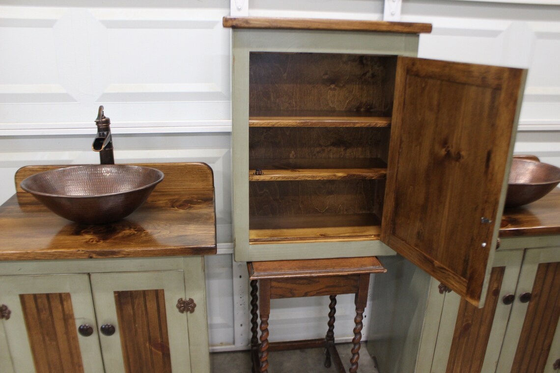 Rustic Farmhouse Vanity 30 Sage Green Bathroom Etsy