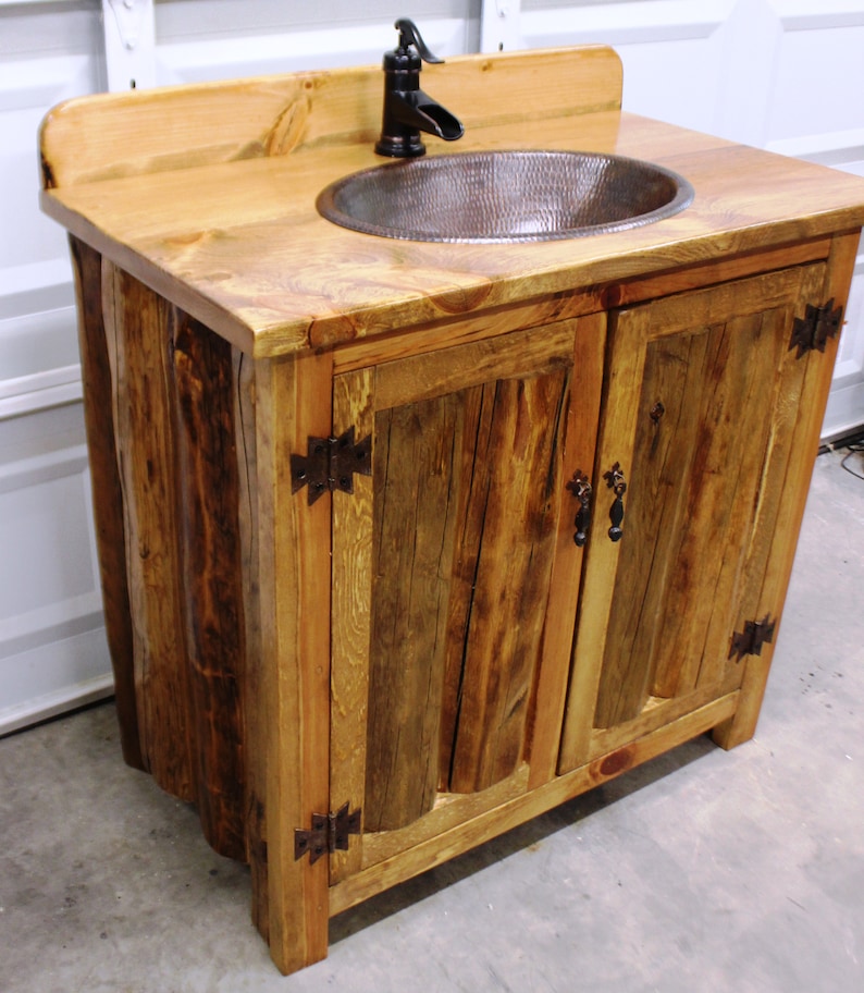 Rustic Log Bathroom Vanity 36 Bathroom Vanity With Etsy
