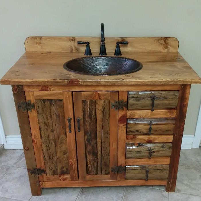 Rustic Bathroom Vanity 42 Rustic Log Vanity Ms1371 42c