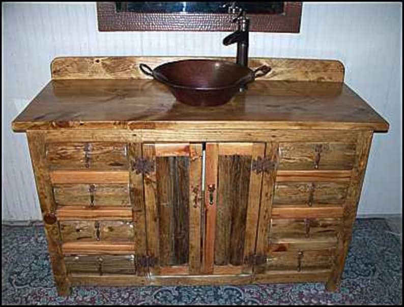 Rustic Log Bathroom Vanity