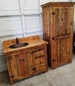 Rustic Linen Cabinet for Rustic Bathrooms - 72' tall - 33' wide - Old Pine Logs made for our Rustic Bathroom Vanities. Used in Kitchens too. 