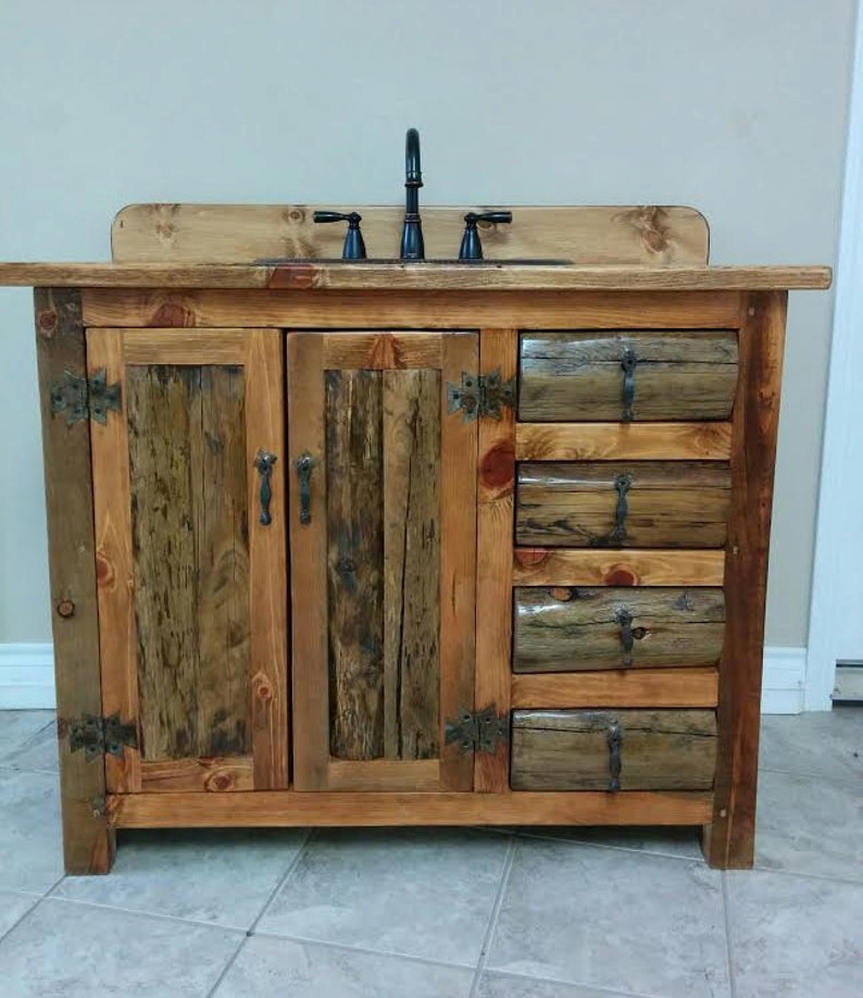 RUSTIC BATHROOM VANITY 42 Rustic Log Vanity Etsy Denmark
