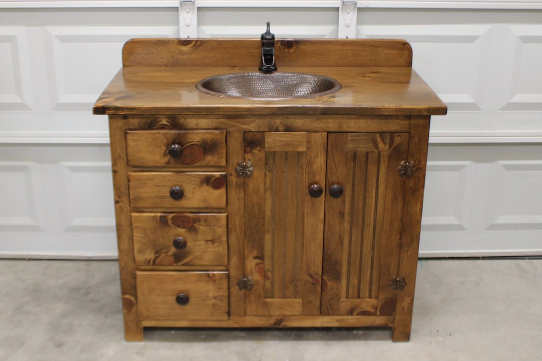 Rustic Bathroom Vanity - 42" - Farmhouse Bathroom Vanity - Bathroom Vanity - Bathroom Vanity ...