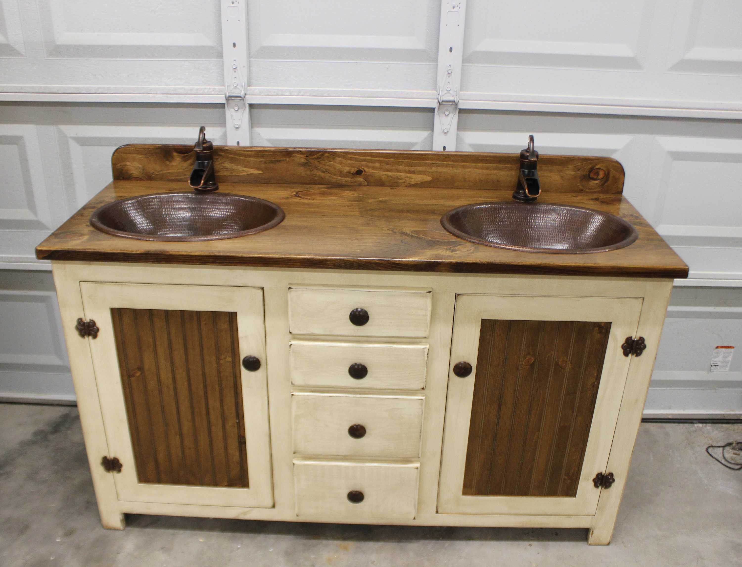 Rustic Farmhouse Vanity 60 Double Bathroom Vanity