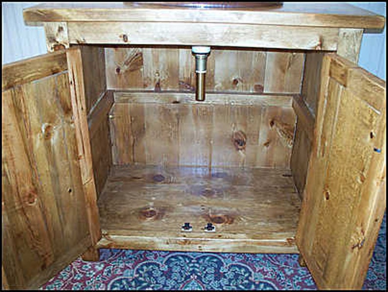 Rustic Log Bathroom Vanity 36 Bathroom Vanity with sink MS1371-36 Vanity Copper sink Rustic Bathroom Vanity Bathroom Vanities image 5