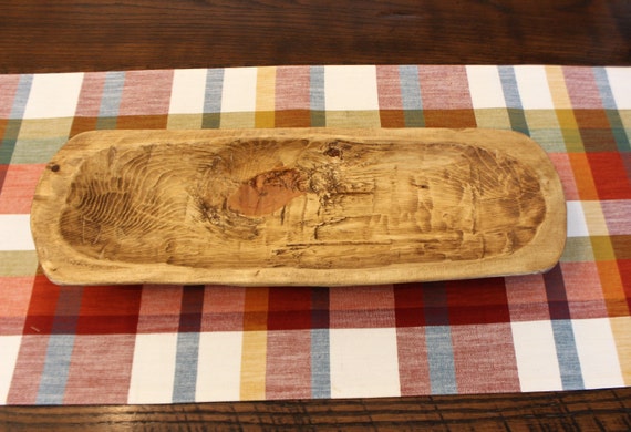 Wooden Bread Bowl - Dough Bowl - Hand Carved Wooden Bowl - 20.5" x 7" - Rustic - Mountain Pine - Stained and Waxed - #56 - FREE SHIPPING