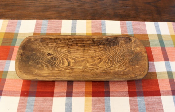 Wooden Bread Bowl - Dough Bowl - 18" x 7" - Hand Carved Wooden Bowl - Rustic Decor - FREE SHIPPING - Mountain Pine - Stained - Waxed - #58