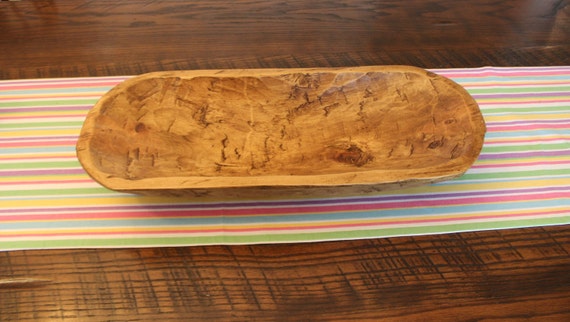 Wooden Bread Bowl - Dough Bowl - Hand Carved Wooden Bowl - Rustic - Fall Decor - Mountain Pine - Stained - Waxed - #5 - FREE SHIPPING