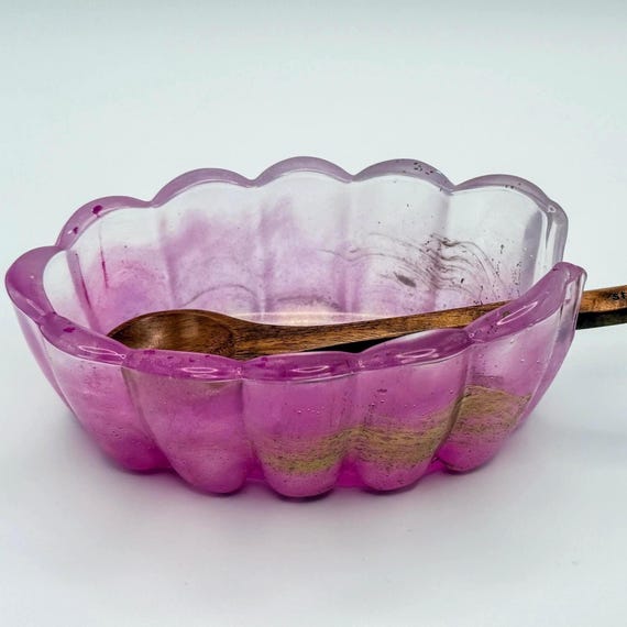 Pink, Gold & Clear Geode | Resin Spoon Rest