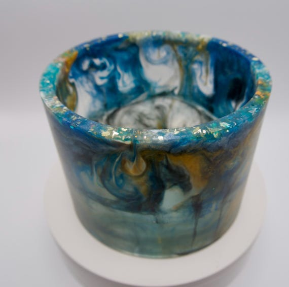 Abstract Swirls Resin Bowl, Marbled Home Decor Accent