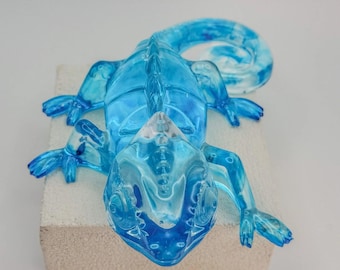 Lagoon Chameleon Resin Sculpture
