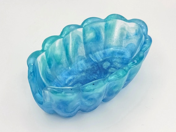 Teal & Clear Geode | Resin Spoon Rest
