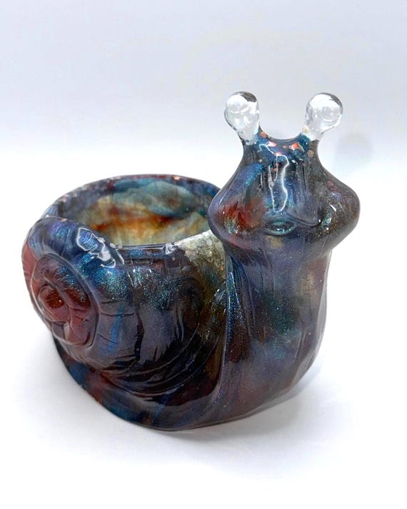 Ludo | Blue & Red | Satin Finish | Snail Succulent Pot