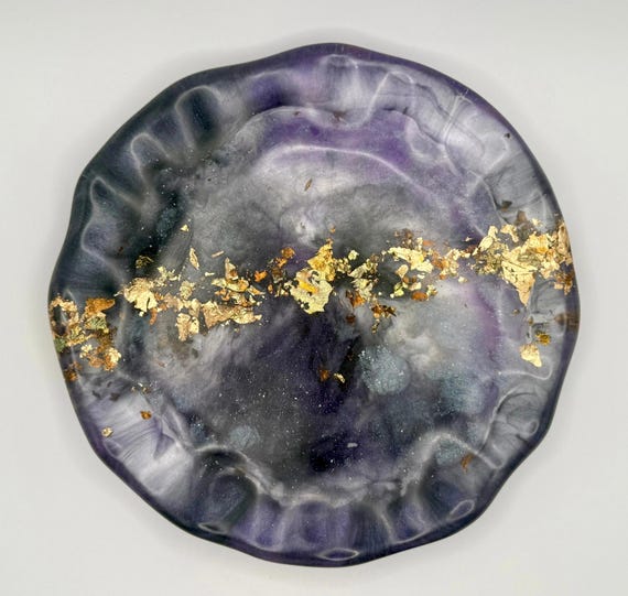 The Crow | Purple, Black & Gold | Decorative Resin Plate