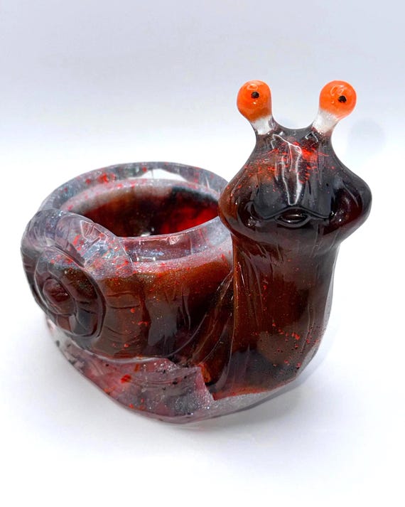 Audrey II | Red, Blue and Orange | Snail Succulent Pot