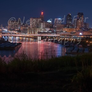 St. Paul, MN Skyline up the Mississippi River - Fine Art Photograph