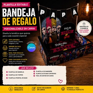 Plantilla Editable de Bandeja de Regalo en Canva | Personaliza con Fotos y Textos | Descarga Instantánea | Archivo Digital Imprimible A4