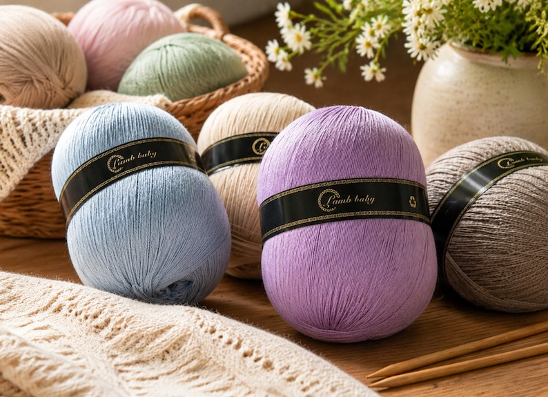 Soft Wool Blend Yarn for Knitting, Crochet, Cozy Craft Skeins image 3