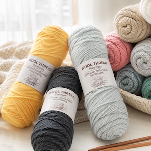 Wool Yarn Soft Merino Blend Pastel Skein for Knitting Crochet Home Decor Gifts
