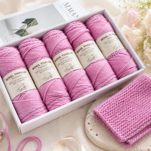 Wool Yarn Soft Merino Blend Pastel Skein for Knitting Crochet Home Decor Gifts