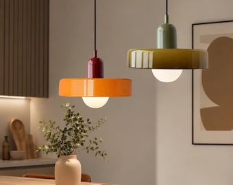 Suspension Design Nordique en Verre – Éclairage Rétro Chic pour Salon, Salle à Manger & Chambre
