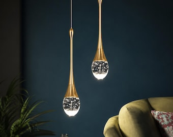 Lampe Suspendue LED Bubble Crystal, Luminaire Design, Suspension de Luxe pour Salon, Chambre, Salle à Manger, Îlot de Cuisine, Restaurant