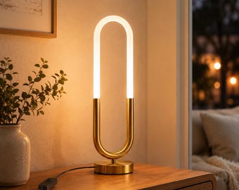Lampe de Table LED Design Dorée Rafinity– Veilleuse Moderne pour Chambre à Coucher, Salon et Bureau, Décoration Élégante et Lumière Ambiante
