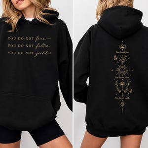 You Do Not Yield Hoodie: Throne of Glass Bookish Sweatshirt, Literary Reader Shirt, Fantasy Reader Gift, CS71