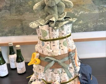 Custom Diaper Cake: Personalized Baby Shower Gift / Use Promo Code LOCALPICKUP for Local Residents