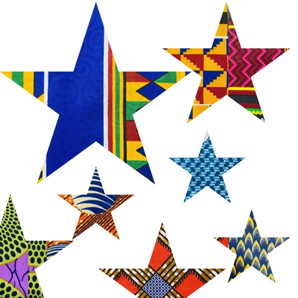 Motif africain appliqué en fer sur des étoiles en 9 impressions