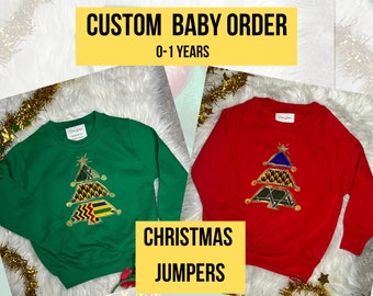 Custom Baby Unisex African Print Christmas Jumper