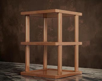 Minimalist Bamboo Desktop Organizer, 3-Tier Wooden Desk Shelf, Modern Office Storage Rack, Aesthetic Tabletop Display Bookshelf