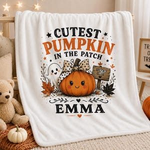 Sötaste Pumpkin in the Patch Babyfilt | Personlig Emma