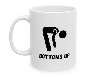 Mug drôle de Zazzle.be Liste d'envies Vous avez des idées ? Tasse en céramique amusante Bottoms Up