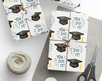 Papier cadeau motif de remise des diplômes | Emballage cadeau de remise des diplômes
