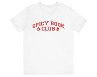 T-shirt épicé du club de lecture | Chemise de lecture livresque, lettrage rouge
