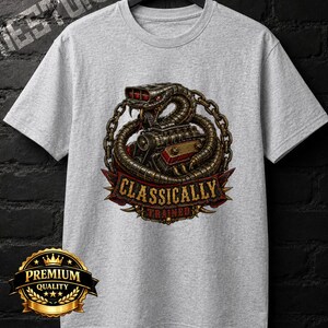 Koszulka z nadrukiem "Classically Trained", prezent dla niego, koszulka z nadrukiem "Classically Trained Stick", koszulka z nadrukiem "Classically Trained Car", koszulka z nadrukiem "Classically Trained T-shirt"